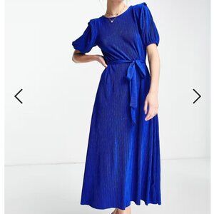 River Island Women’s Blue Puff Sleeve Midi Dress -  Size 12
